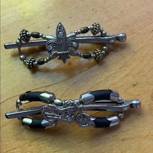 Hair clips by Lilla Rose - motorcycle and other
